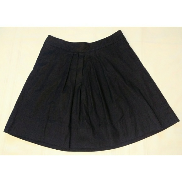 LOFT Dresses & Skirts - Ann Taylor LOFT Black A-Line Skirt Cotton Pleated